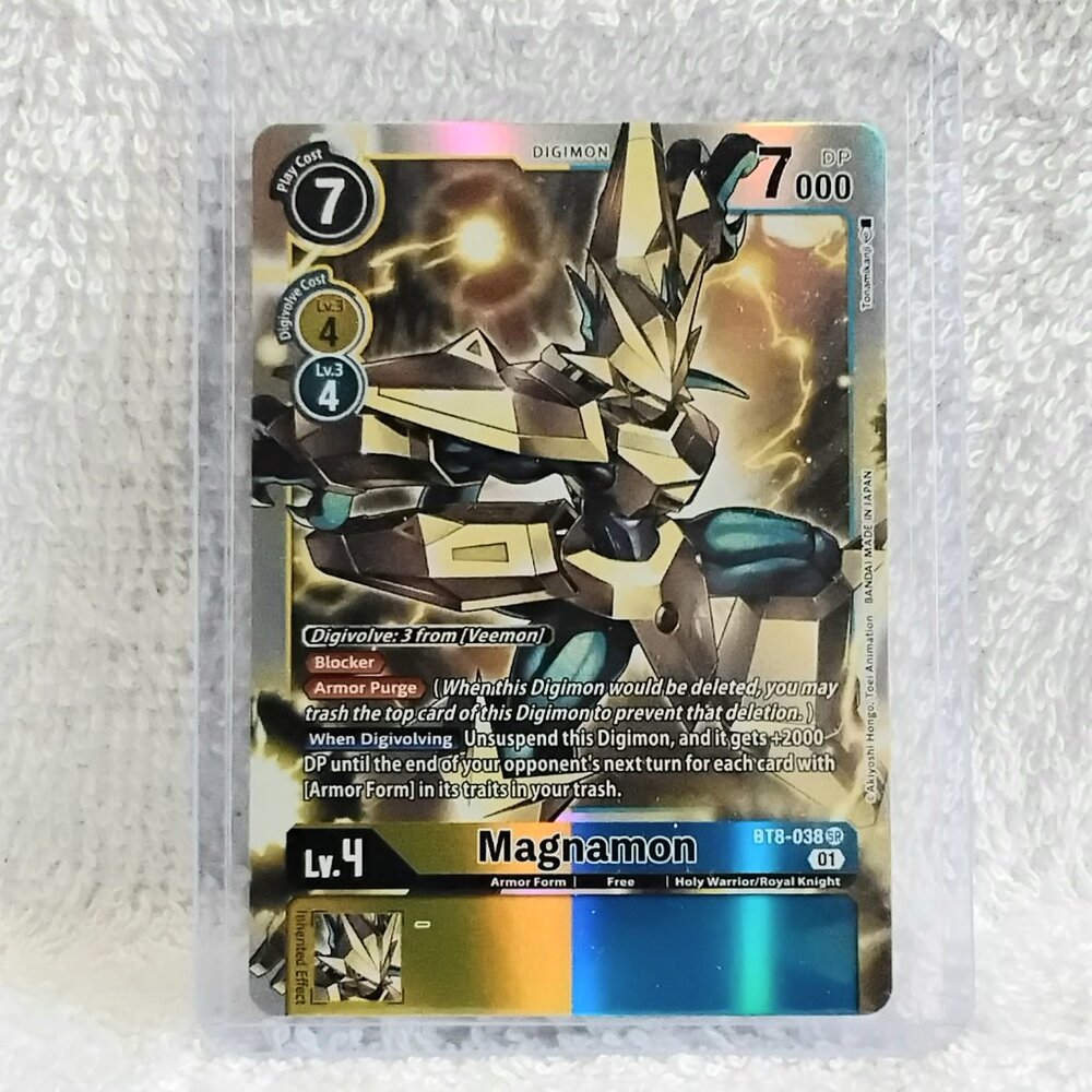 3/$35 Mint Magnamon Digimon Holo Card BT8-038 SR by Bandai!!